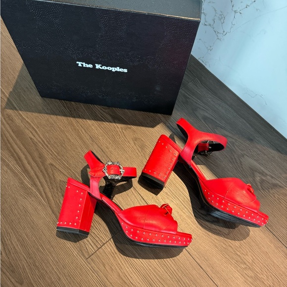 The Kooples red knot studded block heels 39 US8.5 boxed with dust bag RRP380! - Picture 9 of 10